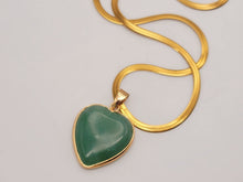 Load image into Gallery viewer, Natural Handmade Crystal Choker Necklace Gold Tone Wrapped Green Aventurine Healing Crystal