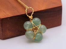 Load image into Gallery viewer, Crystal Necklace Gold Wire Wrapped Green Aventurine Healing Crystal necklace