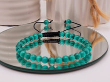 Load image into Gallery viewer, Green Cats Eye Stone Bracelet Genuine bead bracelet Adjustable
