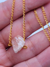 Load image into Gallery viewer, RAW Sun Stone Healing Crystal Necklace Gold Tone