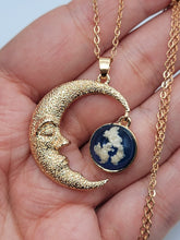 Load image into Gallery viewer, Moon Star Pendant Necklace - Trendy Moon necklace Gold tone -