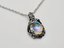 Load image into Gallery viewer, Silver Wire Wrapped Moon Stone Necklace Healing Crystal Necklace Silver tone