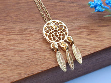 Load image into Gallery viewer, dainty Sleep Catcher necklace Minimalist Dream Catcher Necklace