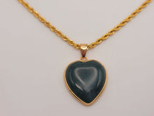 Load image into Gallery viewer, Crystal Choker Necklace Gold Tone Wrapped Indian Agate Healing Crystal Heart
