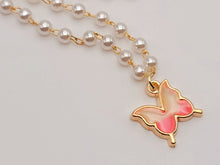 Load image into Gallery viewer, Pearl Butterfly Choker Necklace - Trendy Pearl necklace Gold tone -