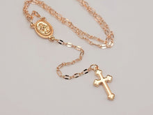 Load image into Gallery viewer, Rosary Necklace, Gold Rosary Necklaces ,Catholic Jewelry Plain Cross