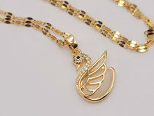 Load image into Gallery viewer, Milky Quartz Handmade Swan Necklace Gold Tone Swan Necklace