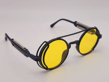 Load image into Gallery viewer, Steampunk Goggles Glasses Round Sunglasses Emo Retro Vintage Yellow