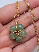 Load image into Gallery viewer, Crystal Necklace Gold Wire Wrapped Green Aventurine Healing Crystal necklace
