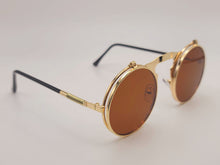 Load image into Gallery viewer, Steampunk Goggles Glasses Round Sunglasses Emo Retro Vintage Flip Up