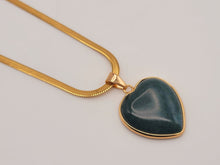 Load image into Gallery viewer, Crystal Choker Necklace Gold Tone Wrapped Indian Agate Healing Crystal Heart