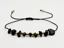 Load image into Gallery viewer, Black Obsidian Healing Bracelet Chip Bracelet Natural crystal Bracelet