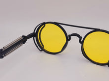 Load image into Gallery viewer, Steampunk Goggles Glasses Round Sunglasses Emo Retro Vintage Yellow