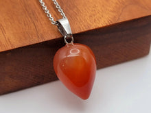 Load image into Gallery viewer, Carnelian Bead Crystal Necklace Handmade Natural Stone Silver Tone