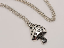 Load image into Gallery viewer, Mushroom Necklace for Women, Boho Jewelry for Gift, Silver Mushroom Pendant, Hippie