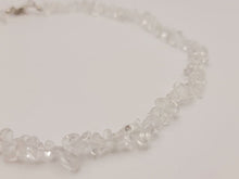 Load image into Gallery viewer, Clear Quartz Chip Choker Necklace Silver tone Gorgeous Choker