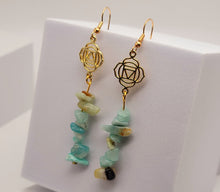 Load image into Gallery viewer, Handmade Amazonite Natural Drop Earrings , Stone Earrings