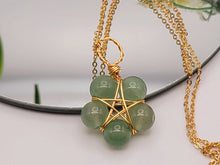 Load image into Gallery viewer, Crystal Necklace Gold Wire Wrapped Green Aventurine Healing Crystal necklace