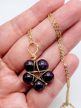 Load image into Gallery viewer, Crystal Necklace Gold Wire Wrapped Amethyst Healing Stone Necklace Gold tone