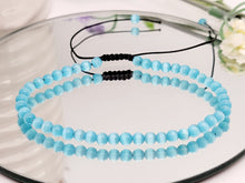 Load image into Gallery viewer, Blue Cats Eye Stone Bracelet Genuine bead bracelet Adjustable