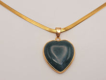 Load image into Gallery viewer, Crystal Choker Necklace Gold Tone Wrapped Indian Agate Healing Crystal Heart