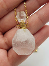 Load image into Gallery viewer, Perfume Bottle Crystal Clear Quartz Necklace Handmade, Genuine Stone
