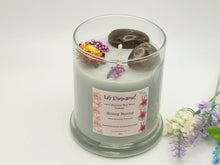 Load image into Gallery viewer, Honey Bunny Natural Soy Wax Candle Highly Scented with Smokey Quartz Crystals