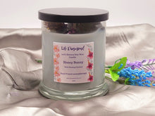 Load image into Gallery viewer, Honey Bunny Natural Soy Wax Candle Highly Scented with Smokey Quartz Crystals