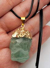 Load image into Gallery viewer, Raw Crystal Fluorite Stone Necklace Healing crystal Necklace