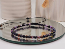 Load image into Gallery viewer, Natural Amethyst Bracelet, Handmade Semi Precious Gemstone 4mm Beaded Bracelet