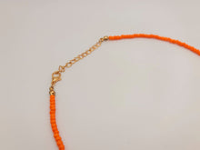 Load image into Gallery viewer, Colorful Seed Bead Choker Necklace Dainty Orange Quartz