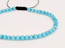 Load image into Gallery viewer, Blue Cats Eye Stone Bracelet Genuine bead bracelet Adjustable