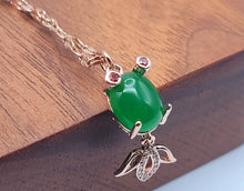 Load image into Gallery viewer, Jade Natural Necklace Gold Tone Necklace- Good Luck•Fortune