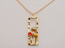 Load image into Gallery viewer, Mushroom Necklace Boho Jewelry for Gift, Gold Mushroom Pendant, Hippie Jewelry