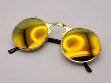 Load image into Gallery viewer, Steampunk Goggles Glasses Round Sunglasses Emo Retro Vintage Flip Up