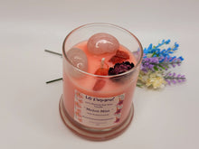 Load image into Gallery viewer, Melon Mist Natural Soy Wax Candle Highly Scented with Rose Quartz Crystals