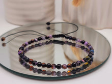 Load image into Gallery viewer, Natural Amethyst Bracelet, Handmade Semi Precious Gemstone 4mm Beaded Bracelet