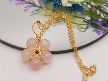 Load image into Gallery viewer, Gold Wire Wrapped Rose Quartz Healing Crystal Point Necklace Gold tone
