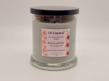 Load image into Gallery viewer, Kiss me all Over Natural Soy Wax Candle Highly Scented with Smokey Quartz Crystals
