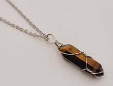 Load image into Gallery viewer, Elegant Silver Wire Wrapped Amazonite Agate Point Necklace - A Stylish Gift for Her