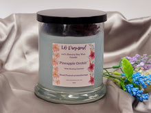 Load image into Gallery viewer, Pineapple Orchid Natural Soy Wax Candle Highly Scented with Lapis Lazuli Crystals