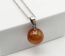 Load image into Gallery viewer, Carnelian Bead Crystal Necklace Handmade Natural Stone Silver Tone