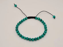 Load image into Gallery viewer, Green Cats Eye Stone Bracelet Genuine bead bracelet Adjustable