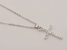 Load image into Gallery viewer, Dainty Necklace - Cross Necklace Handmade Gold Tone necklace & silver tone