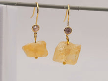 Load image into Gallery viewer, Handmade Citrine Natural Drop Earrings , Stone Earrings