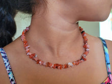 Load image into Gallery viewer, Genuine Natural Handmade Crystal Choker Necklace Silver Tone Carnelian