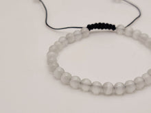 Load image into Gallery viewer, White Cats Eye Stone Bracelet Genuine bead bracelet Adjustable