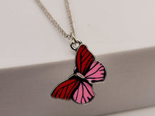 Load image into Gallery viewer, Butterfly Necklace - Trendy Butterfly necklace Silver tone - Gift for her Pink