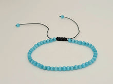 Load image into Gallery viewer, Blue Cats Eye Stone Bracelet Genuine bead bracelet Adjustable