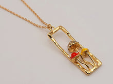 Load image into Gallery viewer, Mushroom Necklace Boho Jewelry for Gift, Gold Mushroom Pendant, Hippie Jewelry